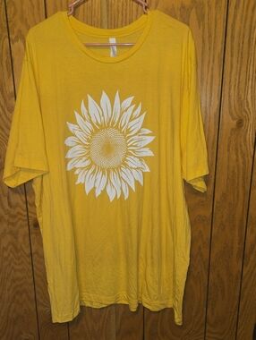 Bella Canvas Yellow Short Sleeve Tee with White Sunflower Graphic